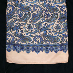 Navy On Peach Paisley Long Scarf