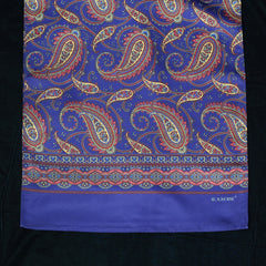 Royal Blue Paisley Long Scarf