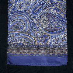 Navy Blue Paisley Long Scarf