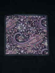 Purple On Black Paisley Long Scarf