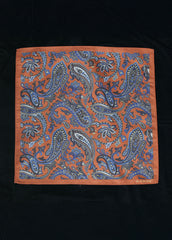 Rust and Blue Paisley Long Scarf