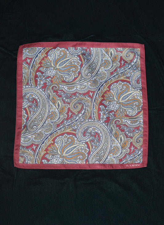 Maroon Multicolor Paisley Long Scarf