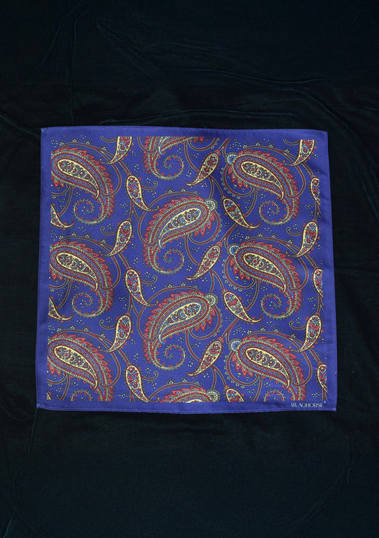 Royal Blue Paisley Long Scarf