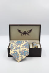 Aqua Butter Paisley Silk Tie Set