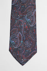 Navy And Red Paisley Silk Tie Set