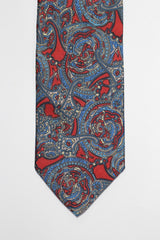 Red and Blue Abstract Silk Tie Set