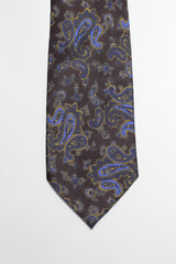 Wine And Blue Small Paisley Silk Tie Set