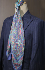 Navy And Sea Green Neck Scarf