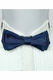 Navy Blue Satin Bow Tie