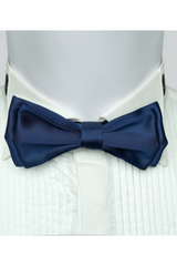 Navy Blue Satin Bow Tie