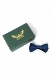 Navy Blue Satin Bow Tie