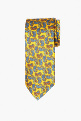 Blue Yellow Paisley Silk Tie Set