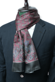 Deep Maroon and Black Long Scarf