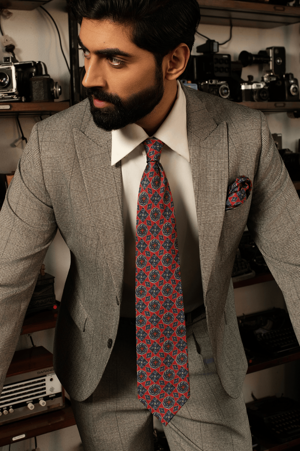 Verona Crimson Twill Tie Set