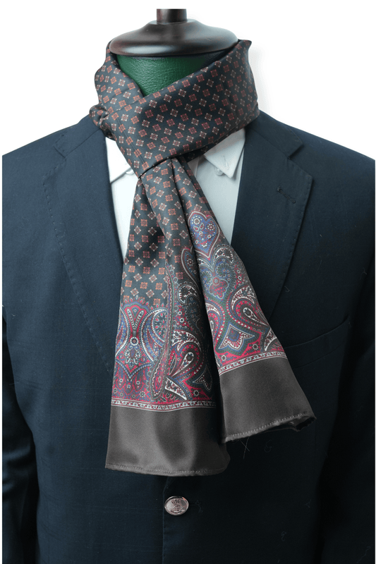 Brown Geometric Long Scarf