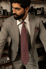 Verona Crimson Twill Tie Set