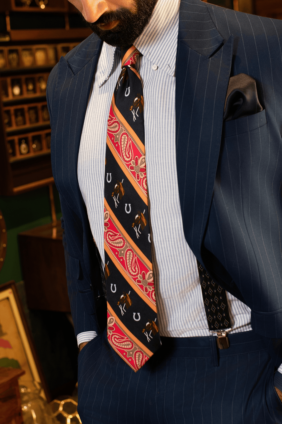 Heritage Horse Paisley Silk Tie Set