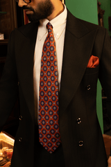 Burnt Orange Medallion Silk Tie Set