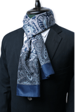 Blue and Pink Paisley Long Scarf