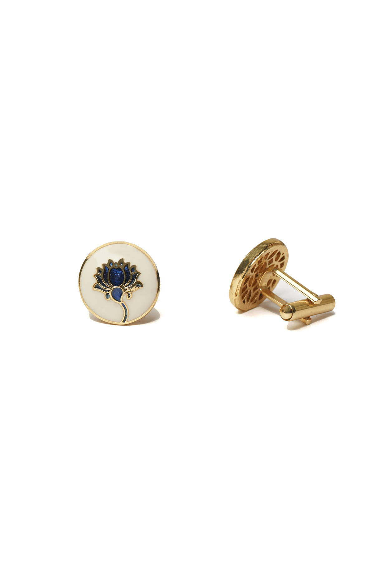 Azure Lotus Cufflinks