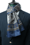 Navy Batik Long Scarf
