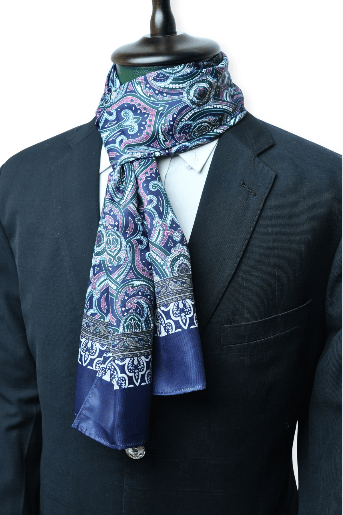 Navy and Pink Heritage Long Scarf