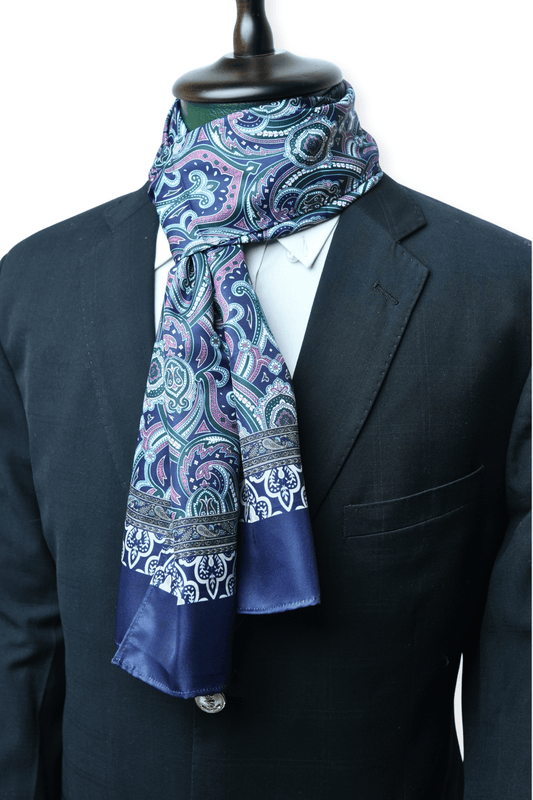 Navy and Pink Heritage Long Scarf