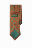 Green on Rust Mandala Silk Tie Set