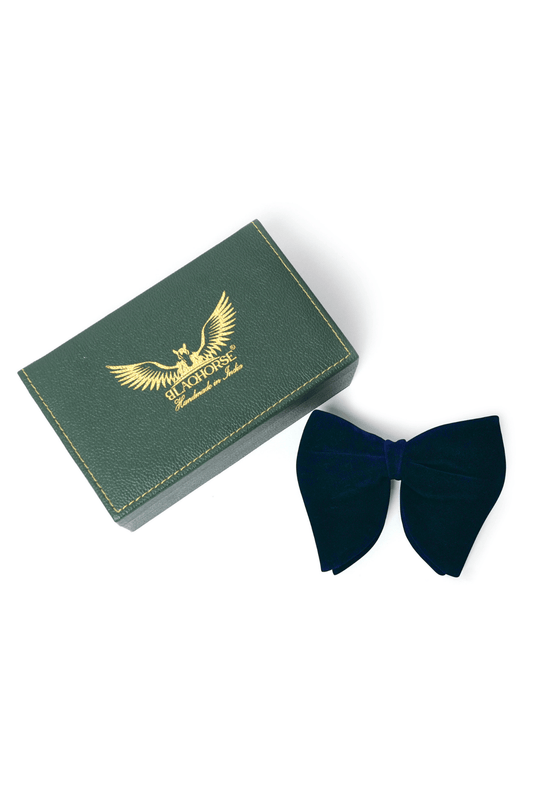 Navy Velvet Butterfly Bow Tie