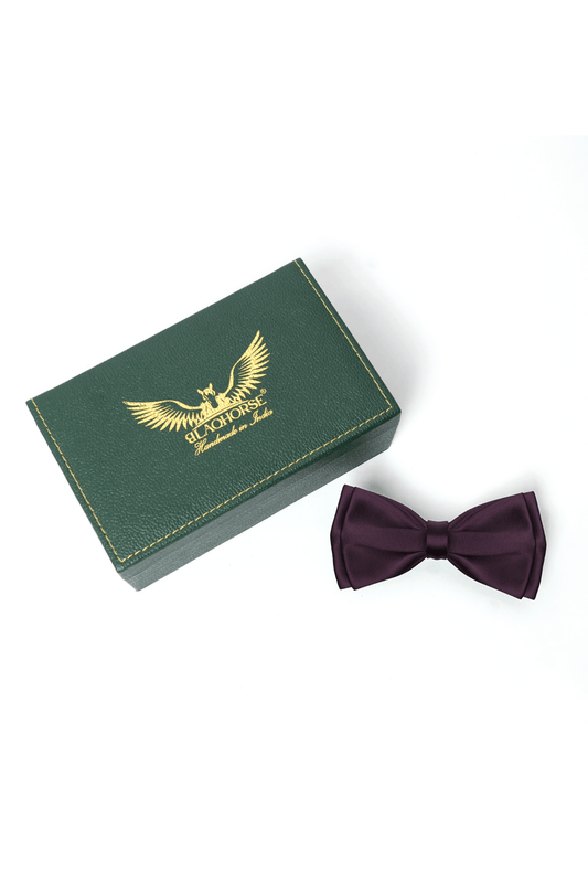 Wine Satin Bow Tie
