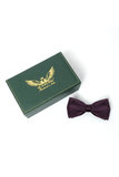 Wine Satin Bow Tie
