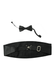 Black Satin Bowtie And Cummerband
