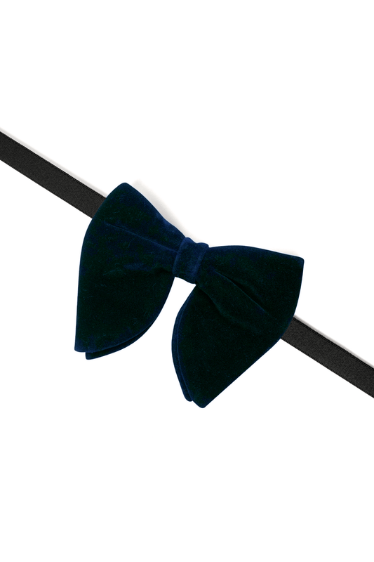 Navy Velvet Butterfly Bow Tie