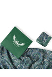 Deep Green Paisley Long Scarf