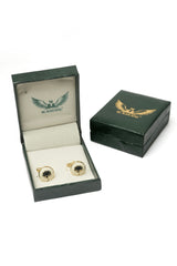 Azure Lotus Cufflinks