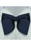 Navy Satin Butterfly Bow Tie