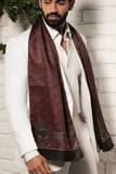Deep Maroon and Black Long Scarf