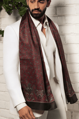 Deep Maroon and Black Long Scarf