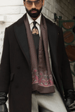 Brown Geometric Long Scarf