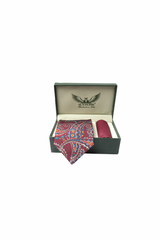 Burgundy Paisley Silk Tie Set
