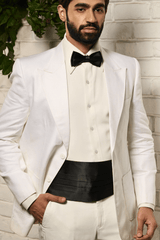 Black Satin Bowtie And Cummerband