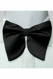 Black Satin Butterfly Bow Tie