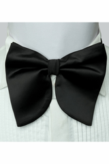 Black Satin Butterfly Bow Tie