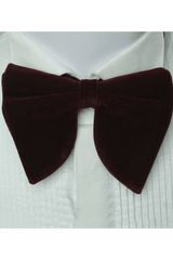 Burgundy Velvet Butterfly Bow Tie